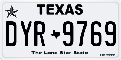 TX license plate DYR9769