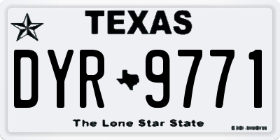 TX license plate DYR9771