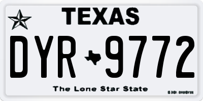 TX license plate DYR9772