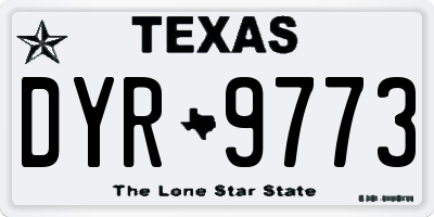 TX license plate DYR9773