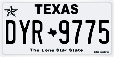 TX license plate DYR9775