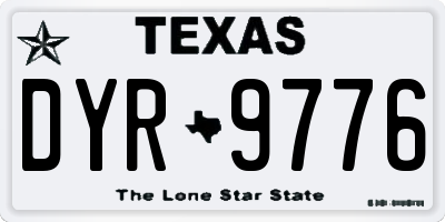 TX license plate DYR9776