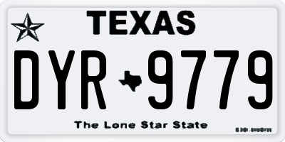 TX license plate DYR9779