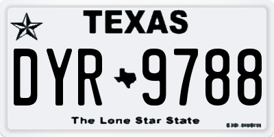 TX license plate DYR9788
