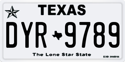 TX license plate DYR9789