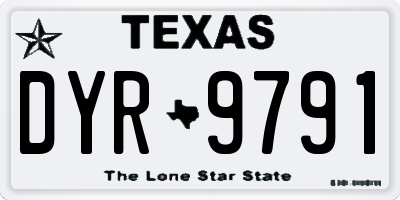 TX license plate DYR9791
