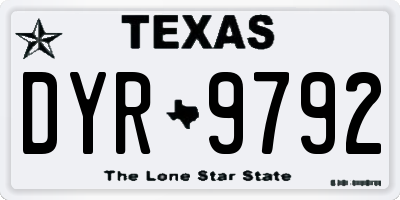 TX license plate DYR9792