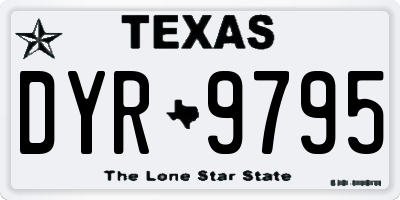 TX license plate DYR9795