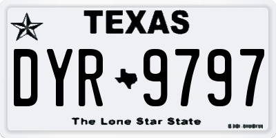 TX license plate DYR9797