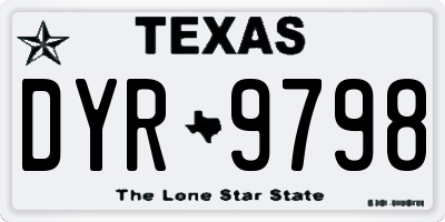 TX license plate DYR9798