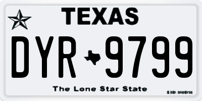 TX license plate DYR9799