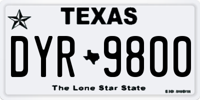 TX license plate DYR9800