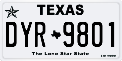 TX license plate DYR9801