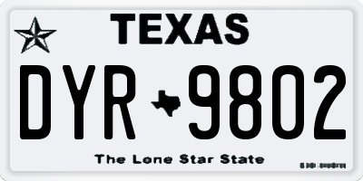 TX license plate DYR9802