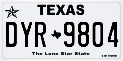 TX license plate DYR9804