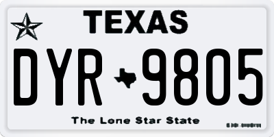 TX license plate DYR9805