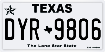 TX license plate DYR9806