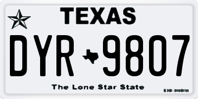 TX license plate DYR9807