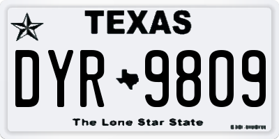 TX license plate DYR9809