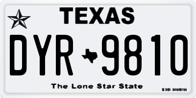 TX license plate DYR9810