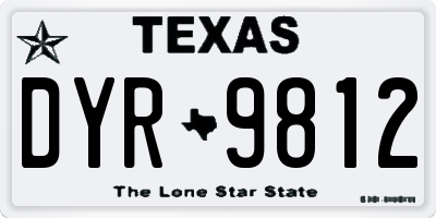 TX license plate DYR9812