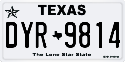 TX license plate DYR9814