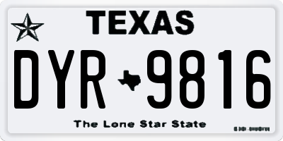 TX license plate DYR9816
