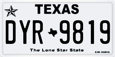TX license plate DYR9819