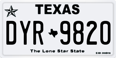 TX license plate DYR9820