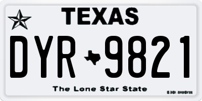 TX license plate DYR9821