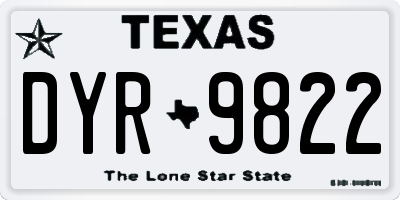 TX license plate DYR9822