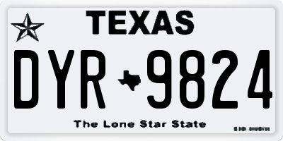 TX license plate DYR9824