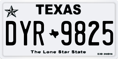 TX license plate DYR9825