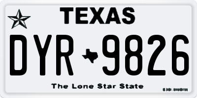 TX license plate DYR9826