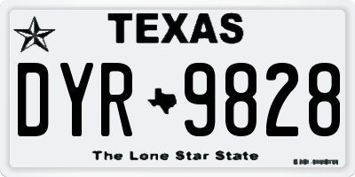 TX license plate DYR9828