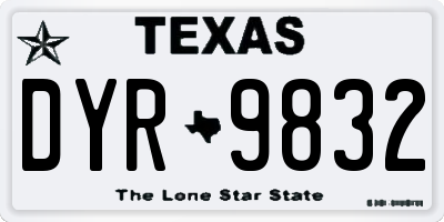 TX license plate DYR9832
