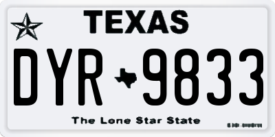 TX license plate DYR9833