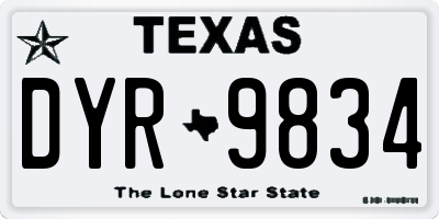 TX license plate DYR9834