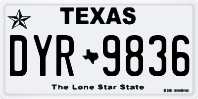 TX license plate DYR9836