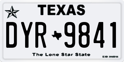 TX license plate DYR9841