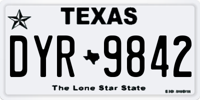 TX license plate DYR9842