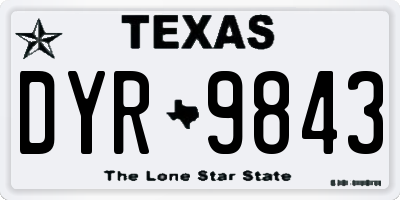 TX license plate DYR9843
