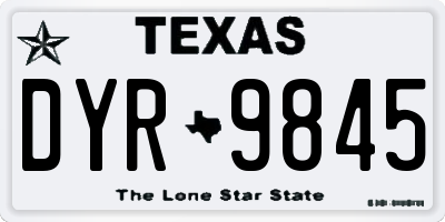 TX license plate DYR9845