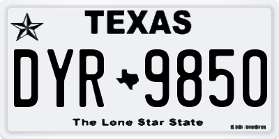 TX license plate DYR9850