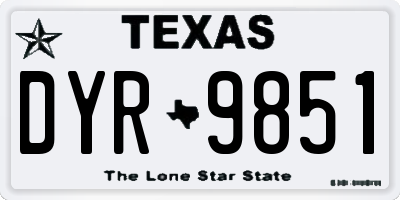 TX license plate DYR9851