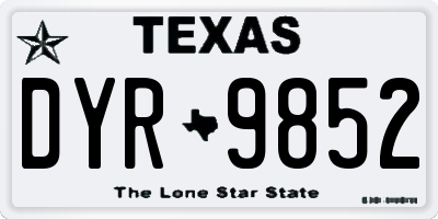 TX license plate DYR9852