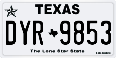 TX license plate DYR9853