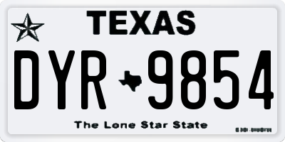 TX license plate DYR9854