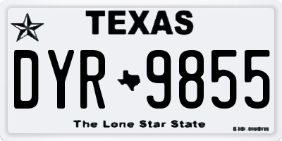 TX license plate DYR9855
