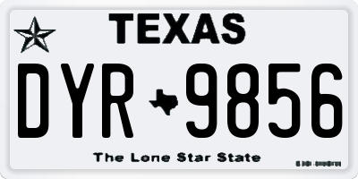TX license plate DYR9856